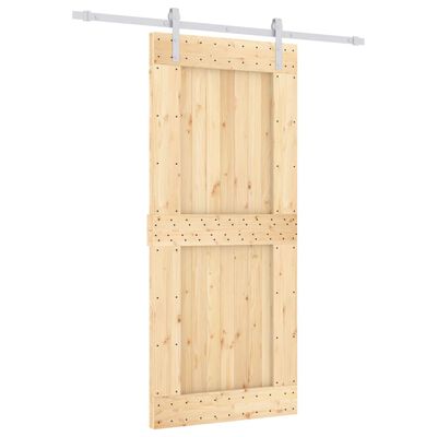 vidaXL Puerta corredera con herrajes madera maciza de pino 90x210 cm