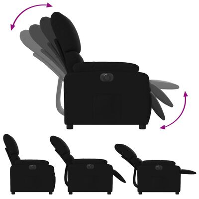 vidaXL Sillón reclinable eléctrico de tela negro