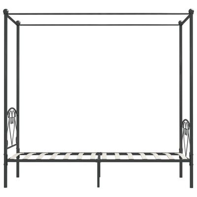 vidaXL Estructura cama con dosel sin colchón metal gris 100x200 cm