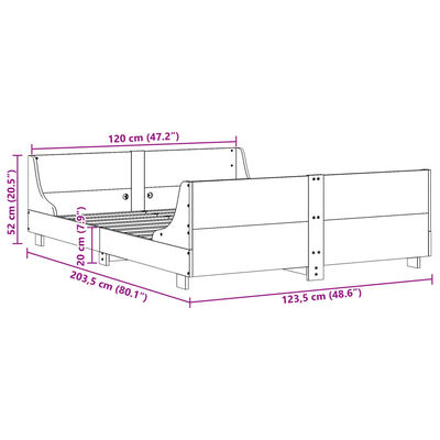 vidaXL Estructura de cama sin colchón madera de pino blanca 120x200 cm