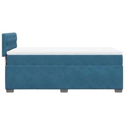 vidaXL Cama box spring con colchón terciopelo azul oscuro 90x190 cm