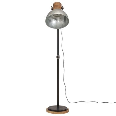 vidaXL Lámpara de pie plateado vintage 25 W E27 30x30x100-150 cm
