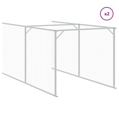 vidaXL Caseta perros tejado acero galvanizado gris claro 117x609x123cm