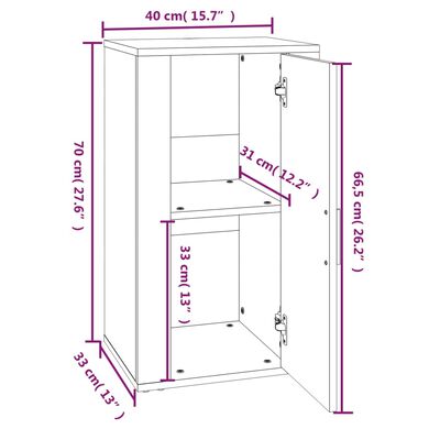 vidaXL Aparador de madera contrachapada gris Sonoma 40x33x70 cm