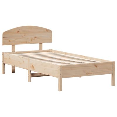 vidaXL Estructura de cama con cabecero madera maciza pino 75x190 cm