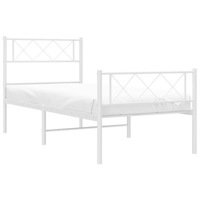 vidaXL Estructura cama sin colchón con estribo metal blanco 100x200 cm