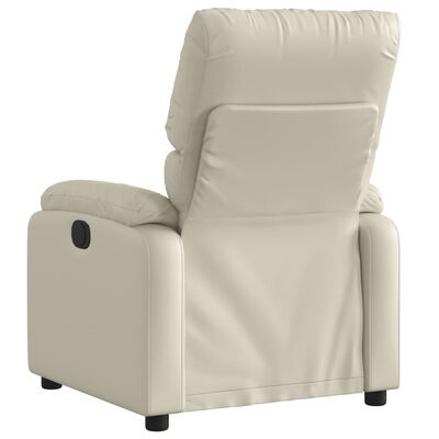 vidaXL Sillón reclinable de masaje cuero sintético crema