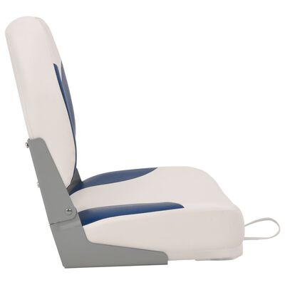 vidaXL Set asientos plegables para barco 2 uds con cojín blanco y azul