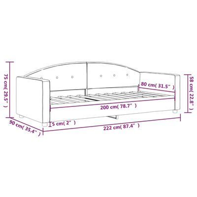 vidaXL Sofá cama sin colchón terciopelo amarillo 80x200 cm