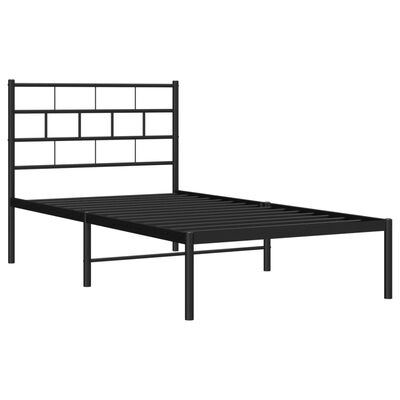 vidaXL Estructura cama sin colchón con cabecero metal negro 107x203 cm