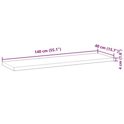 vidaXL Encimera tocador de baño madera acacia sin tratar 140x40x4 cm