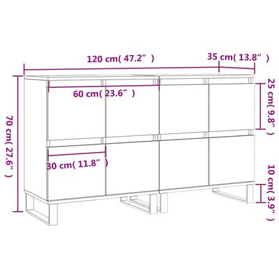 vidaXL Aparadores 2 piezas madera contrachapada color roble sonoma