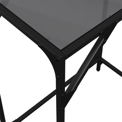 vidaXL Mesa consola con superficie de vidrio negro acero 60x35x81 cm