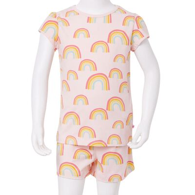 Pijama infantil de manga corta rosa suave 116