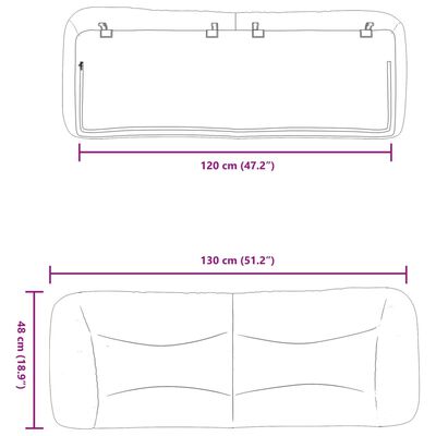 vidaXL Cabecero de cama acolchado cuero sintético marrón 120 cm