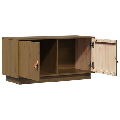 vidaXL Mueble de TV madera maciza de pino marrón miel 80x34x40 cm