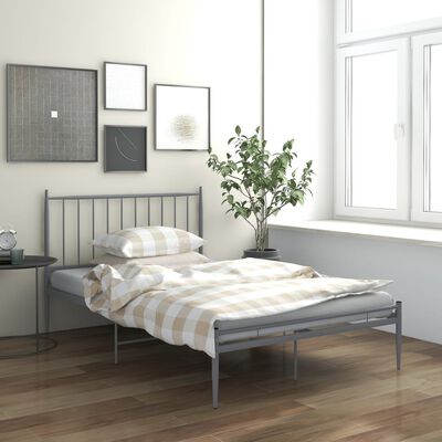 vidaXL Estructura de cama sin colchón metal gris 120x200 cm