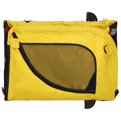 vidaXL Remolque bicicleta mascotas hierro tela Oxford amarillo negro