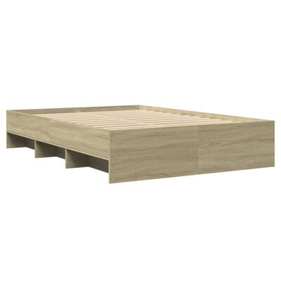 vidaXL Estructura de cama sin colchón madera roble Sonoma 140x200 cm