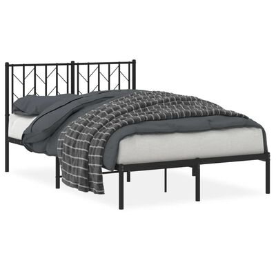 vidaXL Estructura de cama con cabecero metal negro 120x190 cm