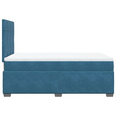 vidaXL Cama box spring con colchón terciopelo azul 120x190 cm