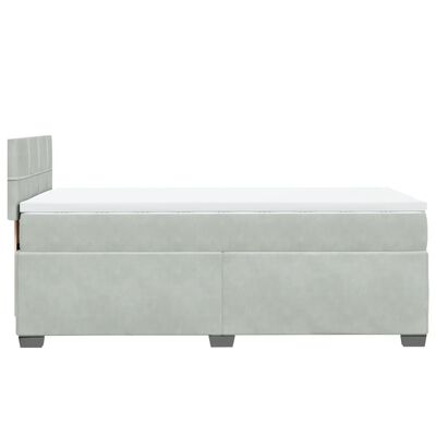 vidaXL Cama box spring con colchón terciopelo gris claro 80x200 cm