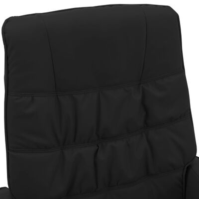 Sillón reclinable con reposapiés cuero sintético negro VidaXL55247