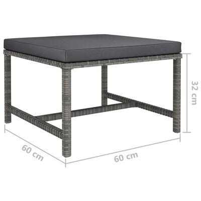 vidaXL Set de muebles de jardín 11 pzas y cojines ratán sintético gris