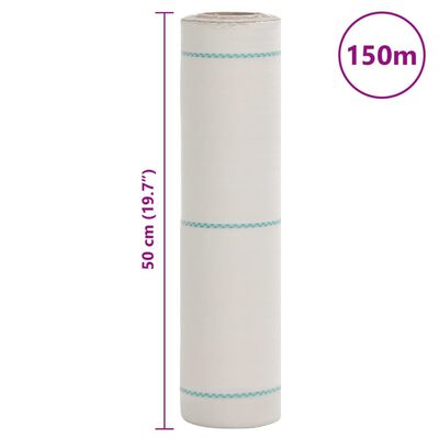 vidaXL Membrana de malezas PP blanca 0,5x150 m