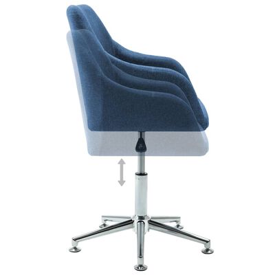 vidaXL Sillas de comedor giratorias 4 unidades tela azul