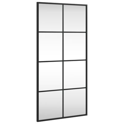 vidaXL Espejo de pared rectangular de hierro negro 40x80 cm