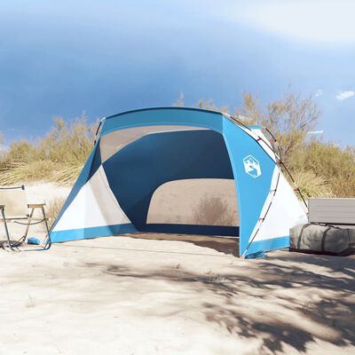 vidaXL Tienda de playa 185T poliéster azul celeste 274x178x170/148 cm