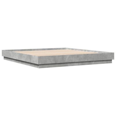 vidaXL Estructura de cama madera de ingeniería gris hormigón 180x200cm