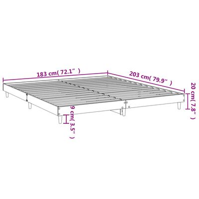 vidaXL Estructura de cama madera de ingeniería roble Sonoma 180x200 cm