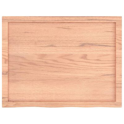 vidaXL Tablero mesa madera roble tratada marrón claro 80x60x(2-4) cm