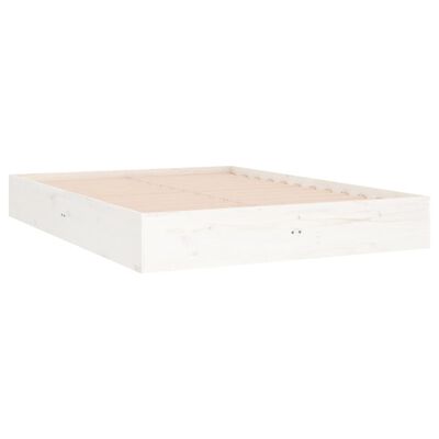 vidaXL Estructura de cama doble pequeña madera maciza blanca 120x190cm