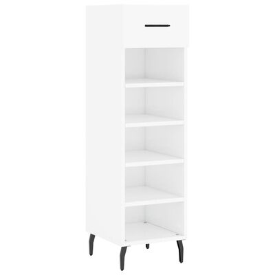 vidaXL Mueble zapatero madera contrachapada blanco brillo 30x35x105 cm