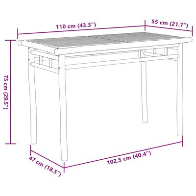 vidaXL Juego de comedor de jardín 5 piezas bambú