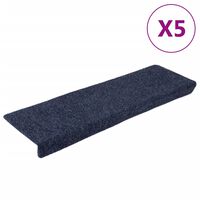 vidaXL Alfombrilla de escaleras 5 uds punzonada antracita 65x21x4 cm