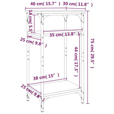 vidaXL Mesa auxiliar de madera contrachapada negra 40x30x75 cm