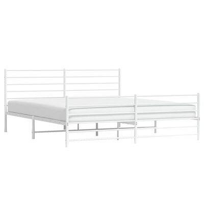 vidaXL Estructura cama sin colchón con estribo metal blanco 200x200 cm