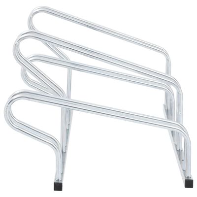 vidaXL Soporte para 4 bicicletas suelo independiente acero galvanizado