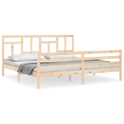 vidaXL Estructura de cama con cabecero madera maciza 200x200 cm