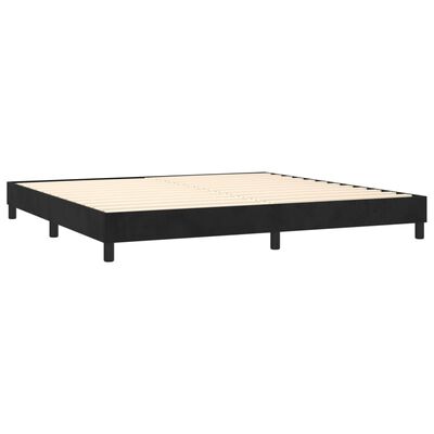 vidaXL Cama box spring con colchón terciopelo negro 200x200 cm