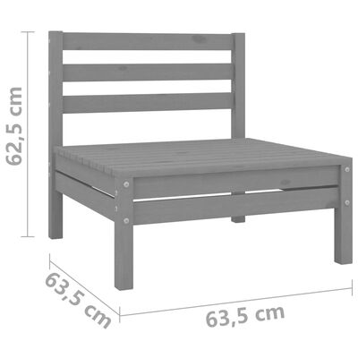 vidaXL Juego de muebles de jardín 4 piezas madera maciza de pino gris