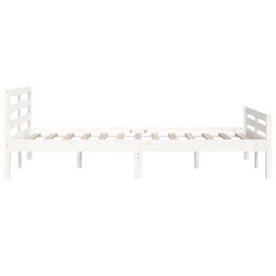 vidaXL Estructura de cama de madera maciza blanca 140x190 cm