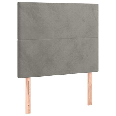 vidaXL Cabeceros 2 unidades de terciopelo gris claro 90x5x78/88 cm