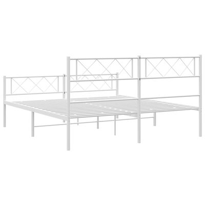 vidaXL Estructura cama sin colchón con estribo metal blanco 120x200 cm