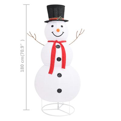 vidaXL Muñeco de nieve de Navidad con luces LED tela lujosa 180 cm