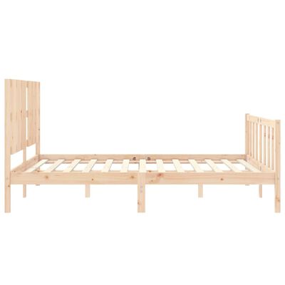 vidaXL Estructura de cama con cabecero madera maciza 160x200 cm